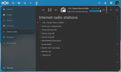 Radio stations on NextCloud - running on postmarketOS